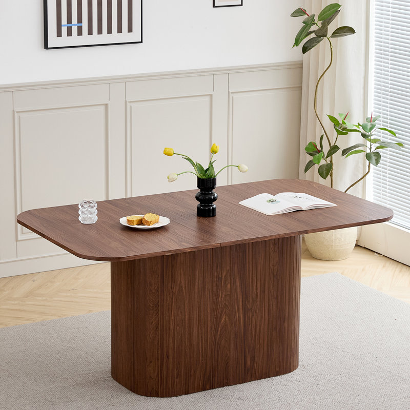 Nordic Style Wooden Dining Table - Rectangular Dining Table - For 4-6 People , Dark Brown