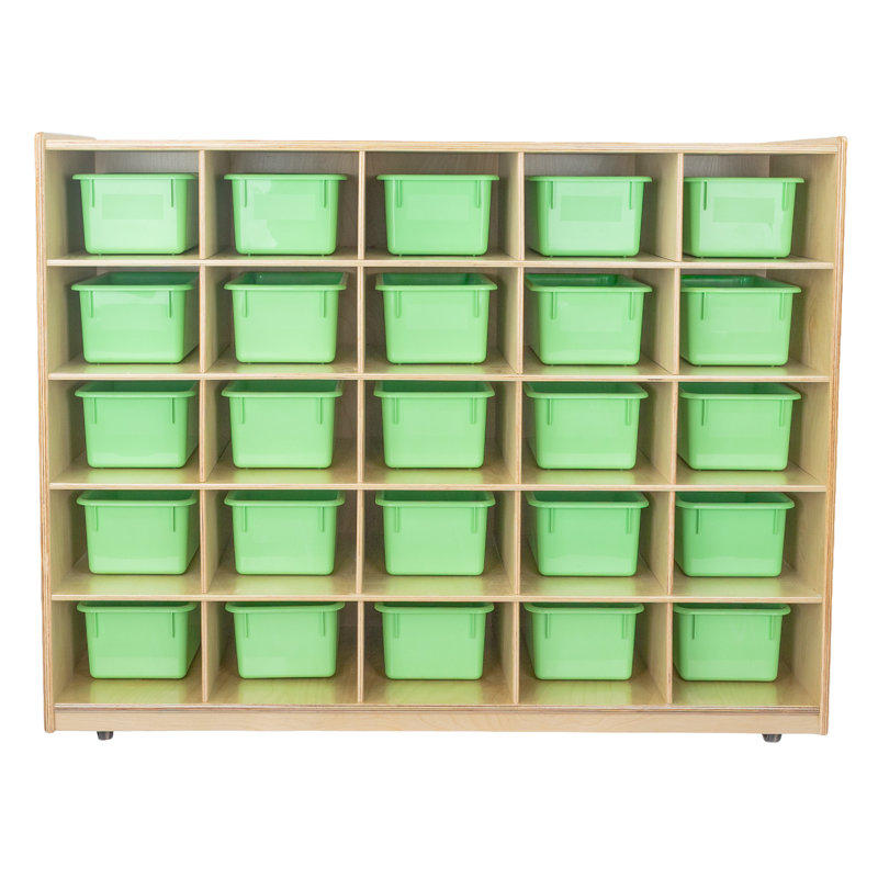Casier 25 compartiments avec bacs Natural Environments, Naturel, Vert lime, Oui