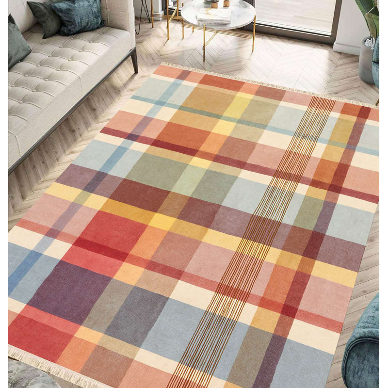 Multi-Color Patchwork Plaid Area Rug