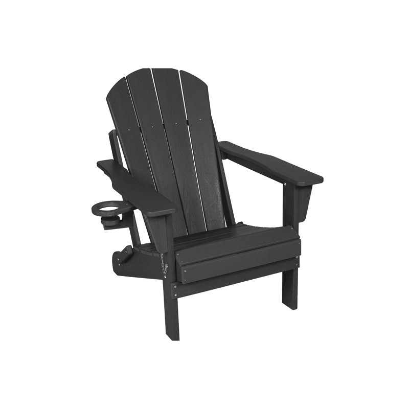 Chaise pliante grise, porte-gobelet double, siège spacieux et chaise haute de style gris pour l'extérieur, avec siège confortable