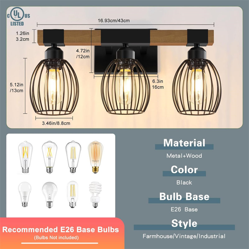 Éclairage pour meuble-lavabo 3 lumières 3 lumières