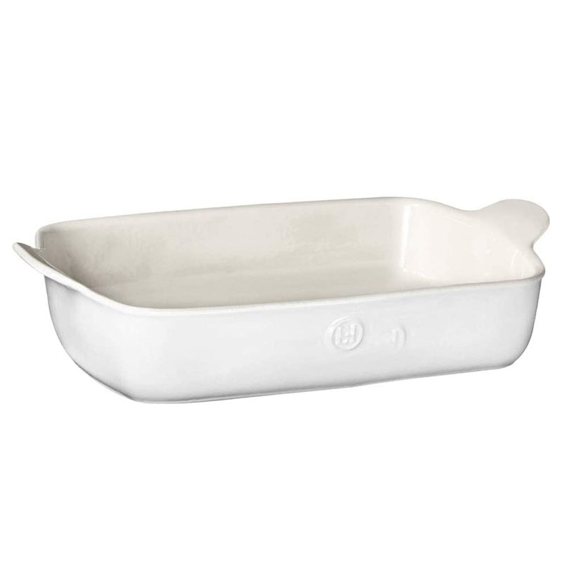 Rectangle Ceramic Baker Set, Sugar White/Plain White