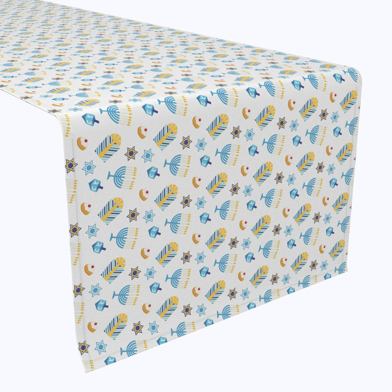 Westbeth Geometric Hanukkah Table Runner, 108" L x 14" W