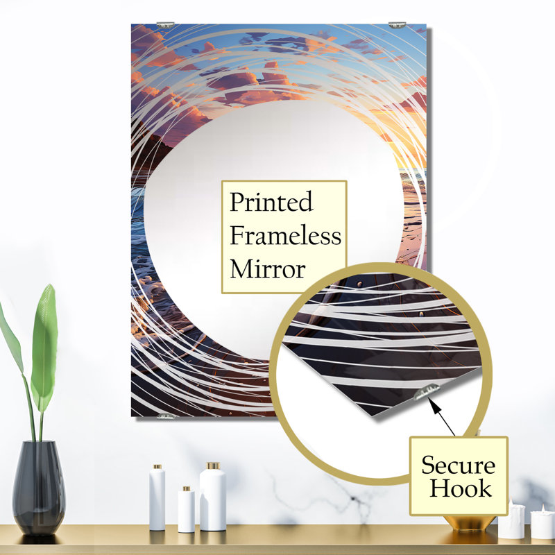 Reuter - Miroir de plage décoratif mural MIR139684, 32 po x 24 po