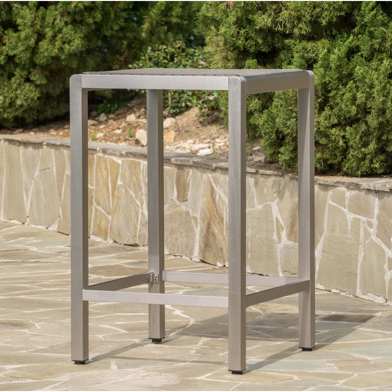 Caggiano Square Metal Outdoor Bar Table , 27'' in. W 27'' in. D