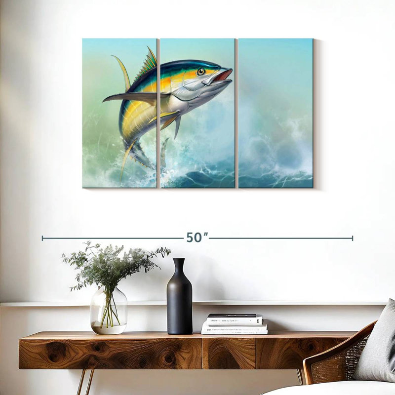 Brampt Tuna And Waves, 24" H x 38" W