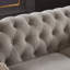 Canapé Chesterfield en tissu de lin