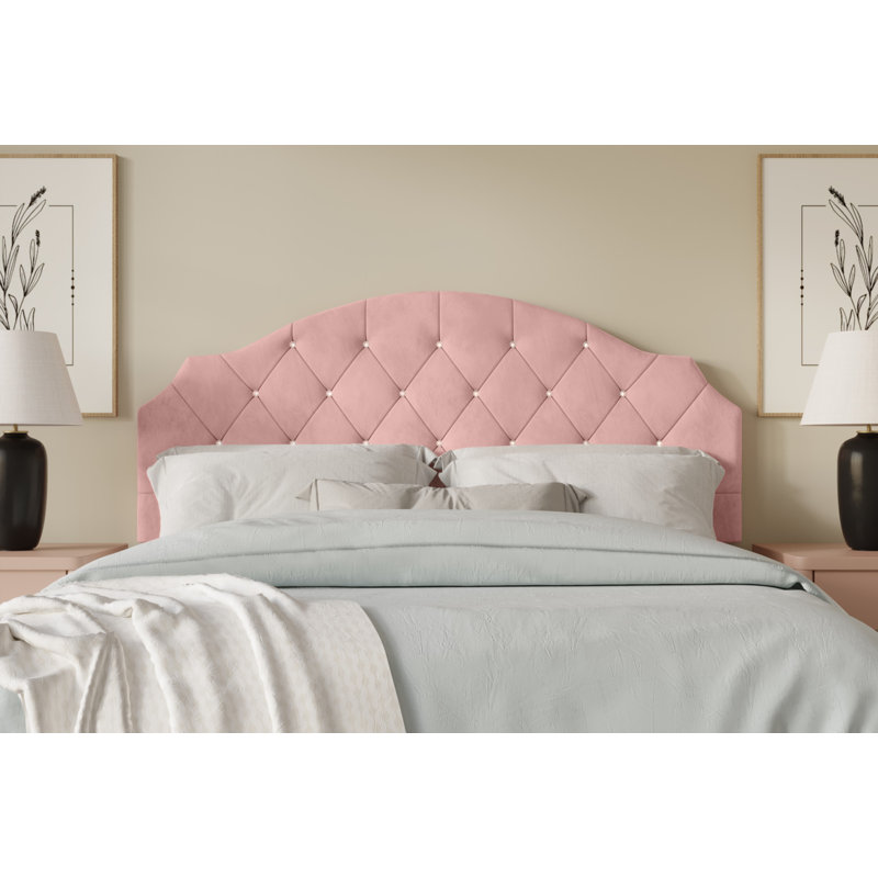 Ameer Upholstered Headboard, Pink, Full