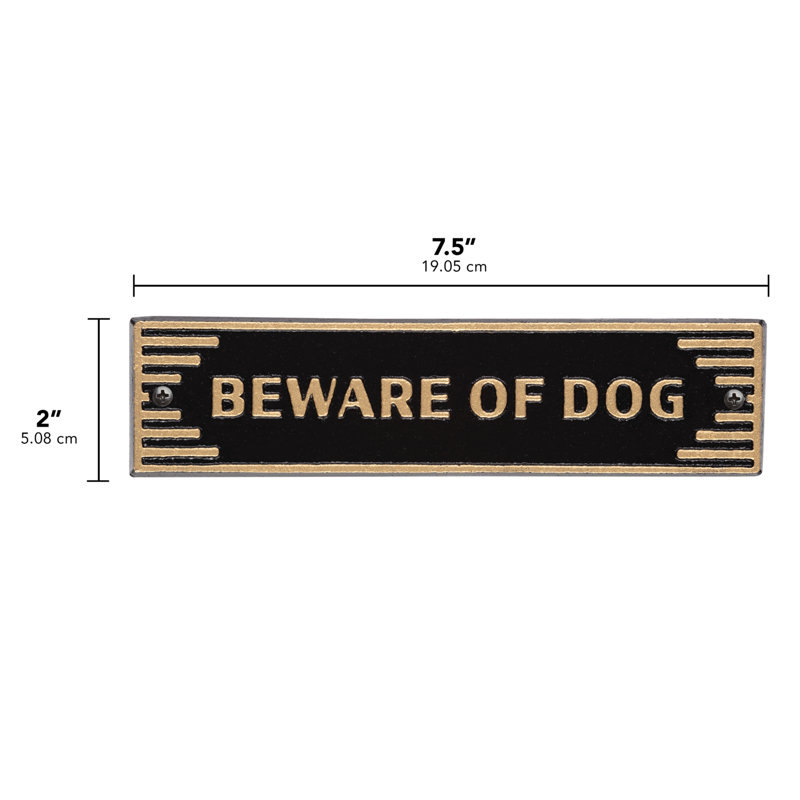 Plaque de porte art déco - Méfiez-vous des chiens