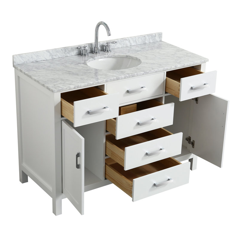 Ensemble de meuble-lavabo simple 49 po Bristol, Blanc