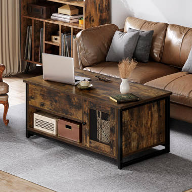 Hasita Lift Top & Slide Out Coffee Table with Storage George Oliver Table Base Color: Black, Table Top Color: White