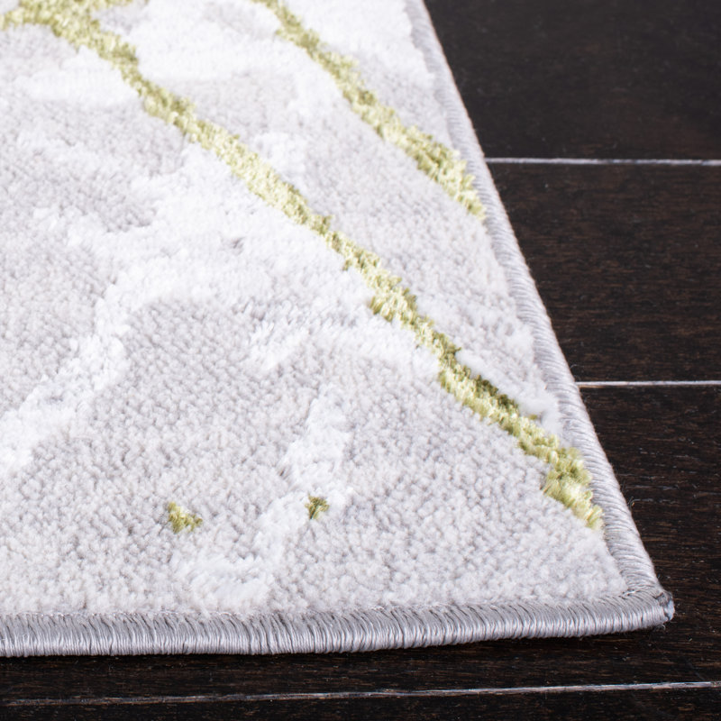 Robbs Abstract Gray/Green Area Rug, Round 6'7"