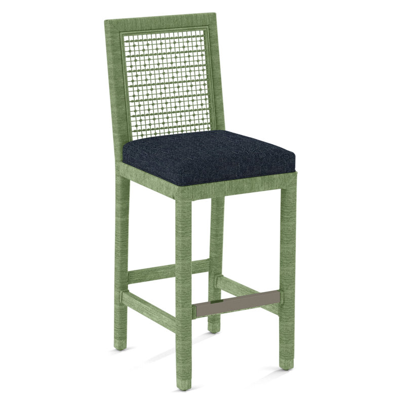 Pine Isle Bar Stool, Marquis Taupe Velvet; 0913-73, Celery
