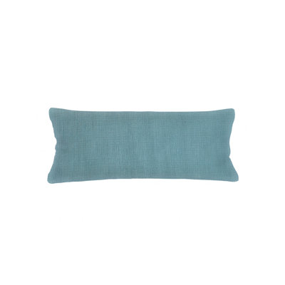 Housse de coussin en lin turquoise 20x54