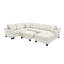 Canapé modulaire en chenille blanc en forme de U de 111,8 po pour espace de vie principal avec rangement mobile, 6 sièges, accoudoirs roulés et dossier rembourré, offrant une expérience d'assise confortable