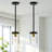 (Set Of 2)1-Light 5.1"W Modern Industrial Glass Pendant Light for Kitchen Island, Over Sink-126187655