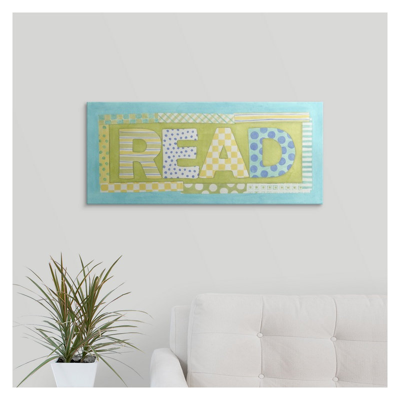 «Read» Shelteridge, art textuel, H 16 po x l 36 po x P 1,5 po, Toile