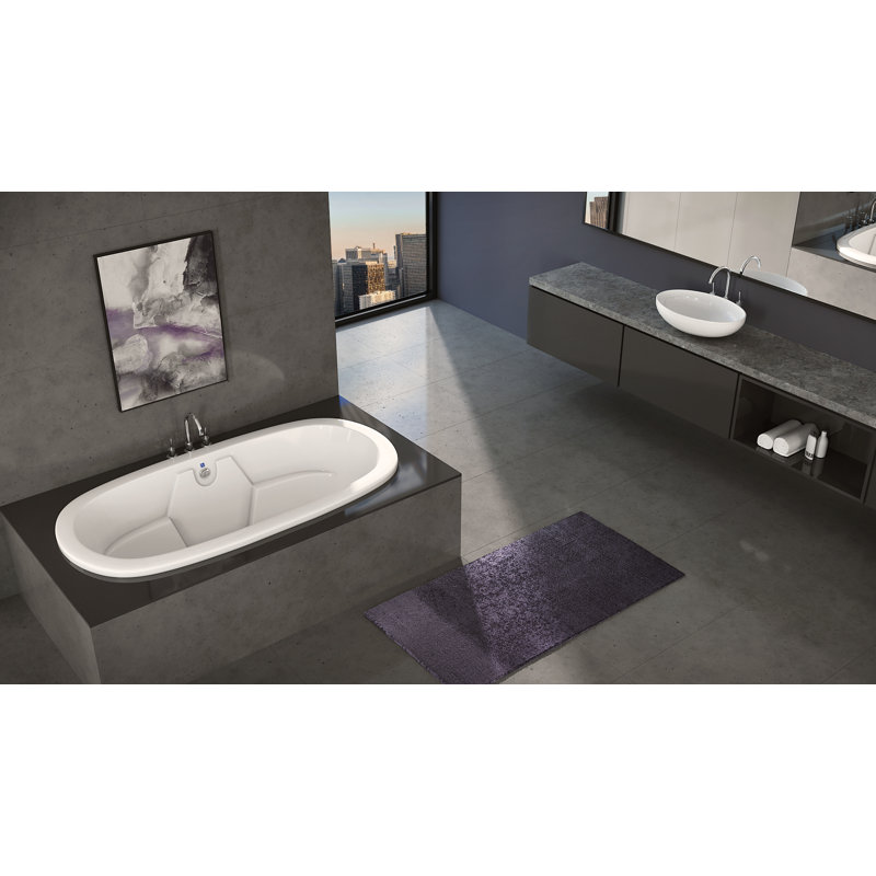 Hermosa 74" x 44" Drop In Combination Acrylic Bathtub, White