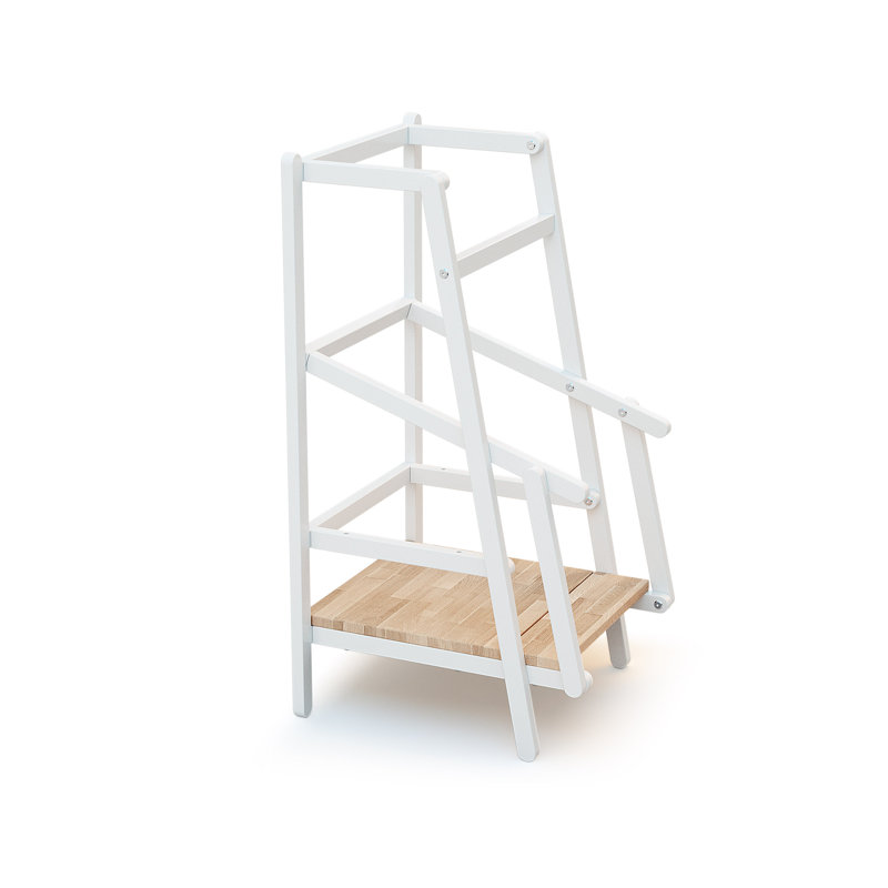 Corliss 2 - Step Kitchen Tower, White/Brown