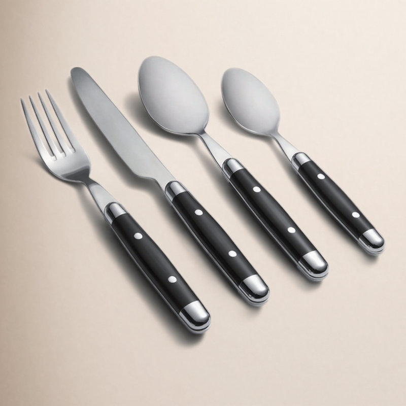 Jubilee 20 Piece Flatware Set, Black