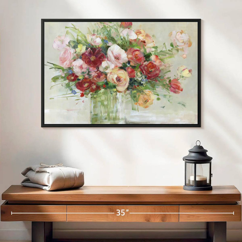 Just Peachy, 25 po x 17 po, Cadre flottant noir