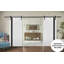Porte de grange double robuste avec rail Planum 0040 Blanc Soie et vitrage noir, supports de rail de 4 m (13 pi), portes intérieures à panneaux pleins et lourds - 152 cm x 244 cm (60 po x 96 po) (2 x 76 cm x 96 po) - Rail noir-110333831-110333820