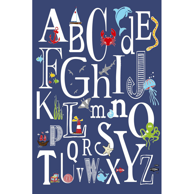 «Abc Nautical Navy», reproduction sur toile tendue, H 45 po x l 30 po x P 1,5 po