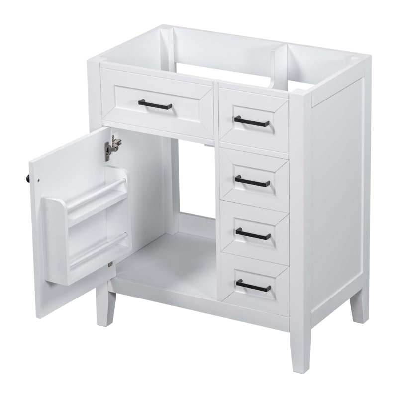 (Base seulement) Meuble-lavabo avec tiroirs 30 po sans lavabo, Blanc