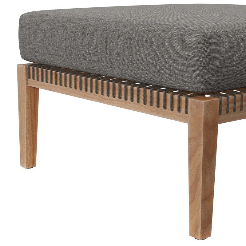 Canapé modulaire d'extérieur en bois de teck 6 pièces Clearwater par Modway, Graphite