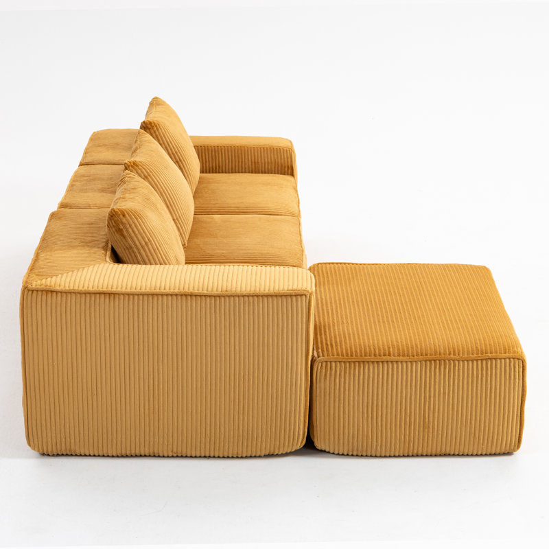 Canapé modulaire polyvalent en velours côtelé confort de salon moderne