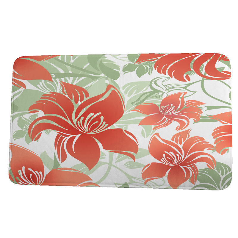 Tapis pour salle de bain Hernandez, l 24 po x L 17 po, Orange