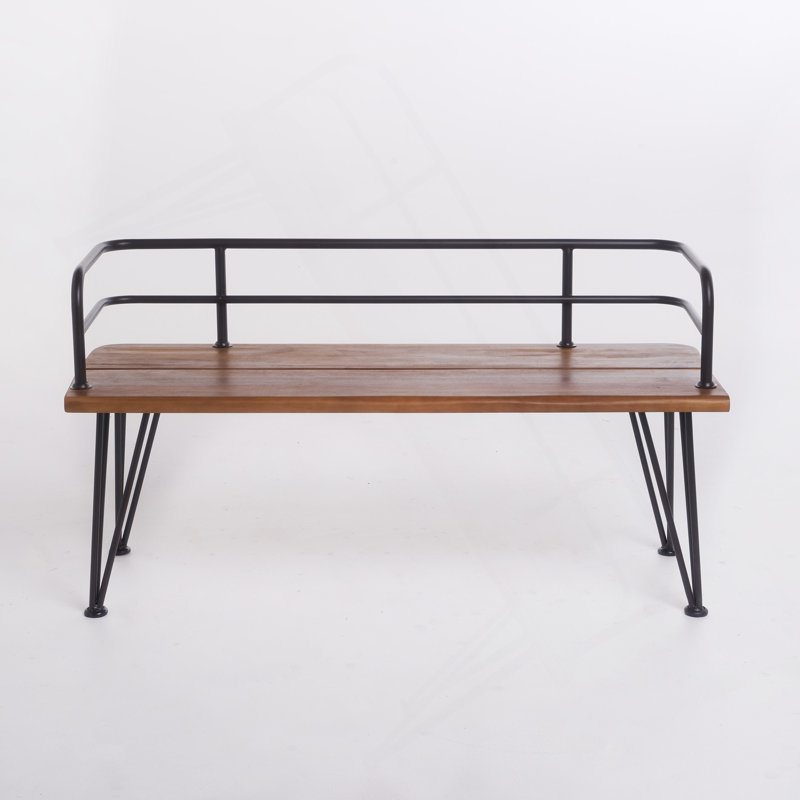 Banc en bois industriel et métal Zion