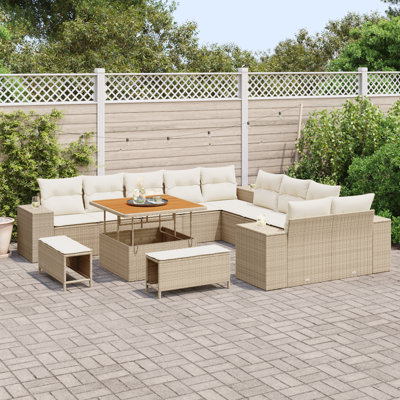 166cm Wide Patio Sofa with Cushions