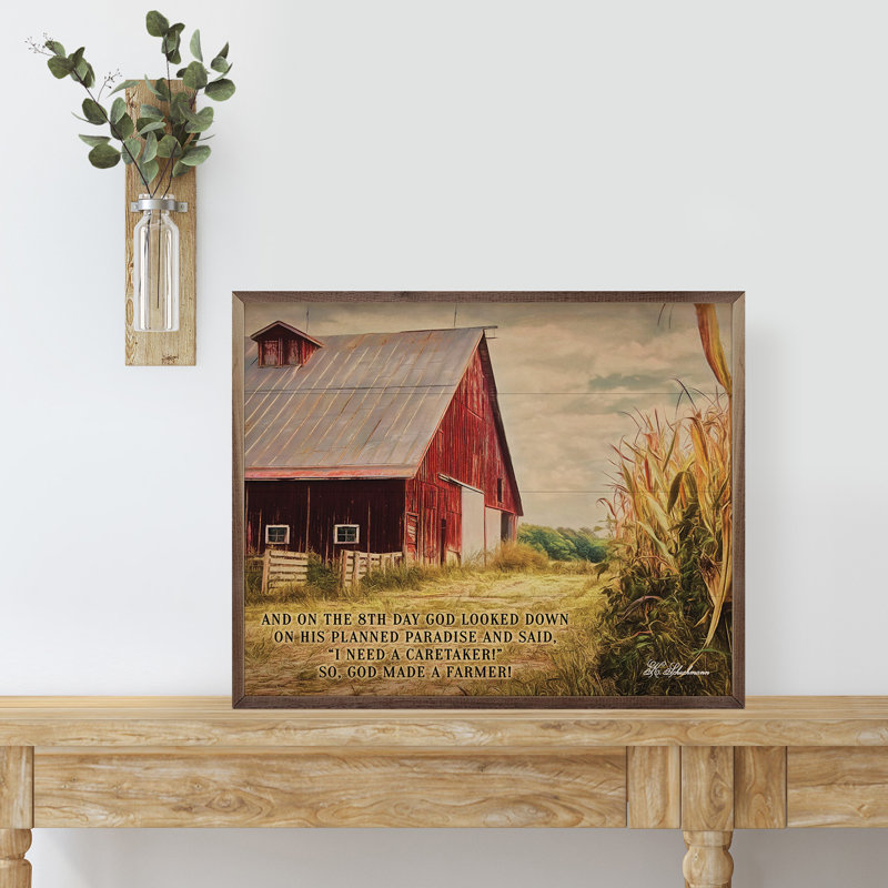 God Made A Farmer Barn, H 32 po x l 40 po