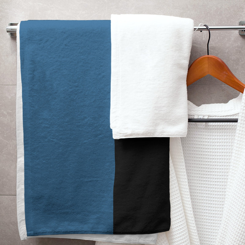 Colorado Lightweight Bath Towel, Blue/Black/Silver, Microfiber