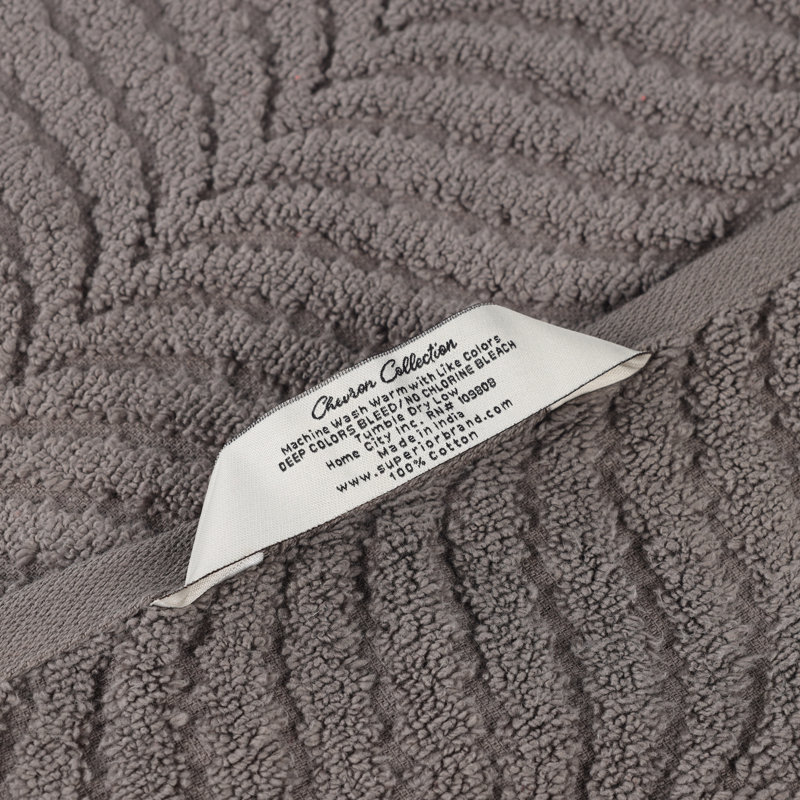 Ensemble de serviettes de bain en coton jacquard Flaxberry, Gris anthracite