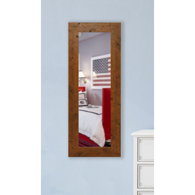 Aquinas Engineered Wood Flat Wall Mirror, 21" H x 60" W, Light Walnut