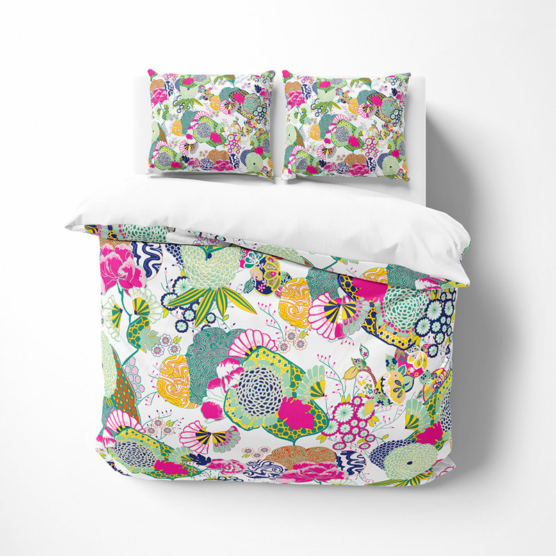 Ensemble de housse de couette et insert 5 pièces en microfibre multicolore, Housse de couette grand + 4 pièces supplémentair