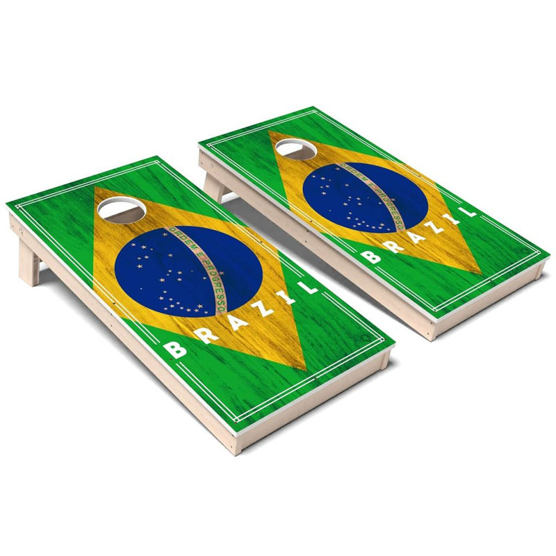 Ensemble de planche à cornhole composite toutes saisons International Flag 2.0, Ajouter des lumières DEL