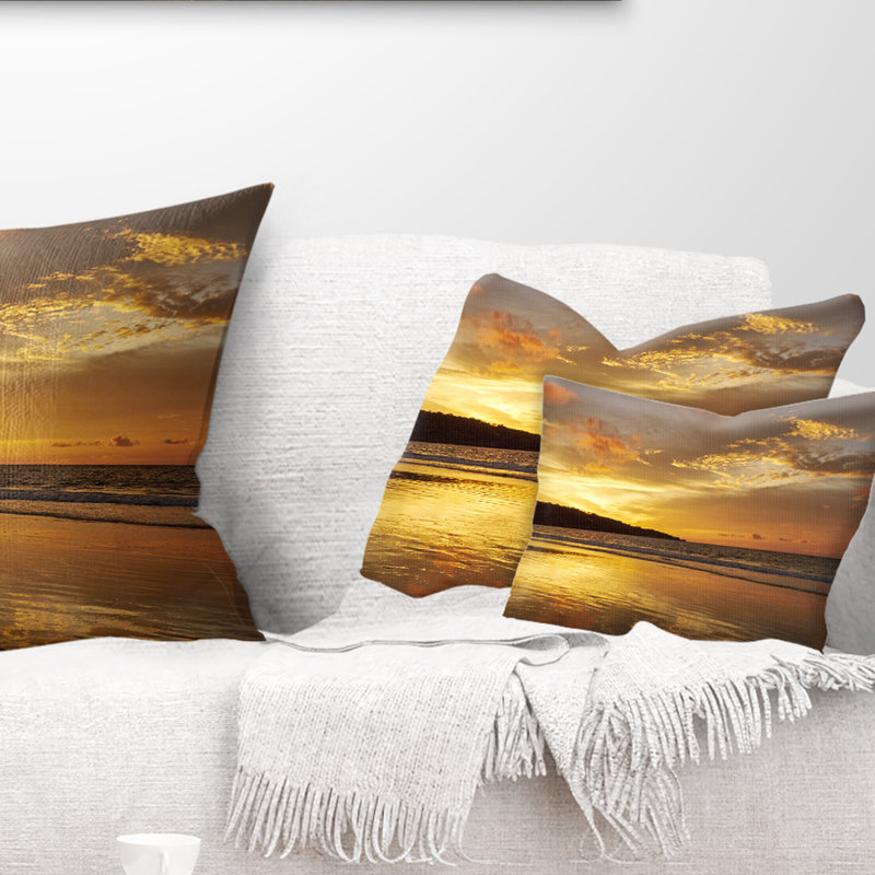 Coussin Amazing Beach with Beautiful Breaking Waves, Rectangle, 12 po x 20 po