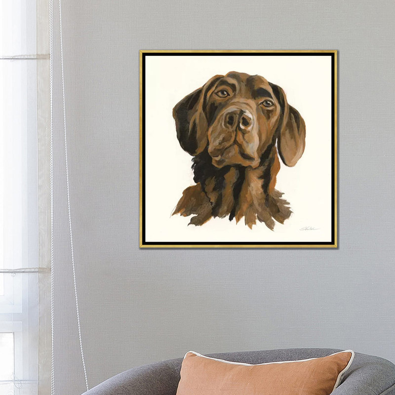 «Oscar» par Silvia Vassileva - reproduction d'art, H 26 po x l 26 po x P 1,5 po, Gold Framed, Pas de tapis