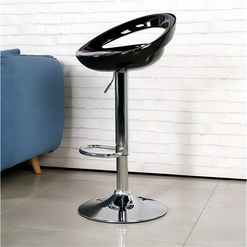 Jone Swivel Adjustable Height Counter Stool with Metal Frame, Black