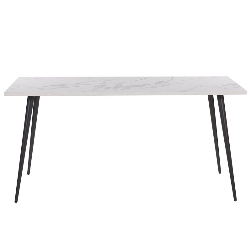 Cary Metal Base Dining Table, White, H76 x L160 x W80cm