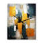 Horloge murale moderne Bliss Of Happiness en jaune et bleu VI - Collages abstraits-99634434
