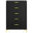 Lexie Black/Gold 5-drawer Rectangular Chest