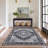 Oriental Machine Washable Area Rugs for Living Room Non-Slip Low Pile Distressed Carpet with Rubber Backing for Bedroom Dining Room Nursey-1908647881
