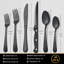 48-Piece Black Stainless Steel Flatware Set – Modern Cutlery Utensil for 8, Stylish Dining for Weddings, Parties & Banquets-2113430533