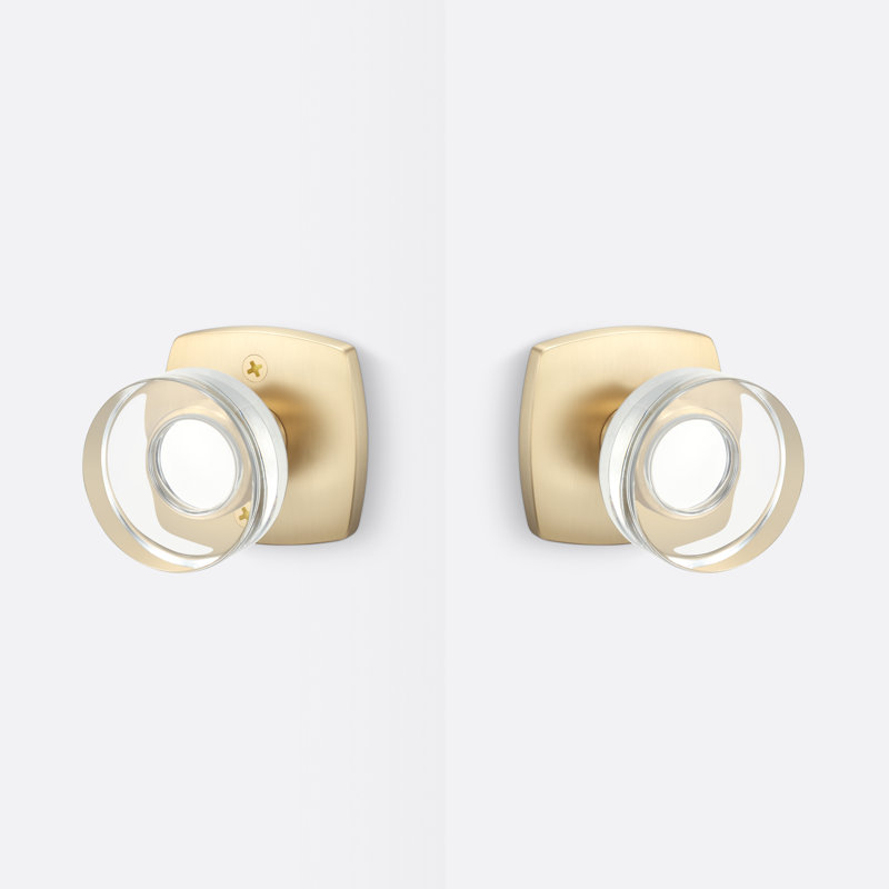 Luna Passage Knob, Satin Brass, Satin Brass
