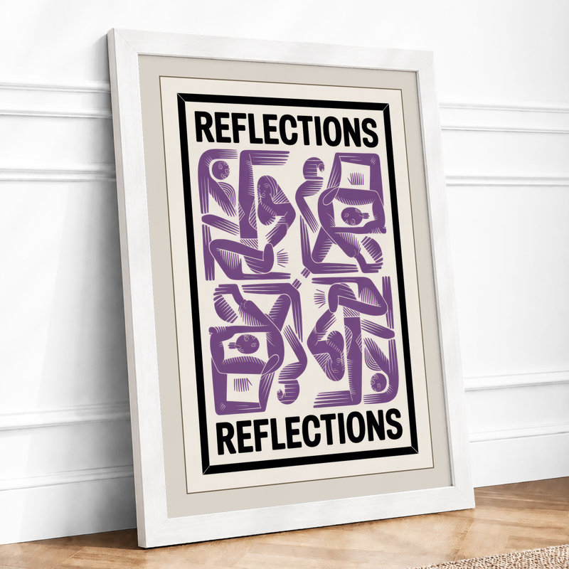 Reflections In Purple Geometric - Print, A3 - 42.0 x 29.7 cm, White