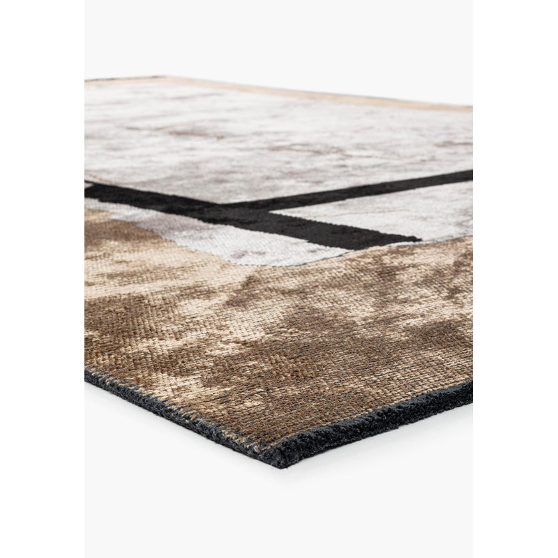 Amareona Abstract Hand Loom Indoor / Outdoor Area Rug, Rectangle 5'3" x 7'6.6"